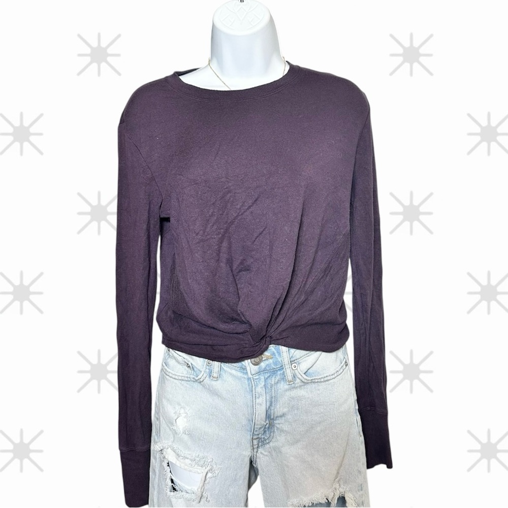 Athleta Long Sleeve Size XXS Knot-Front Top Soft Stretch Lounge Fall Gym trendy